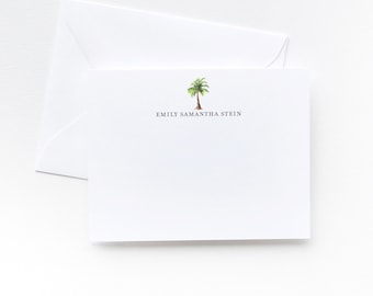 Personalized Beach Note Cards | Personalized Stationery Set of 10 | Personalized Stationery Set | Note Cards with Palm Trees