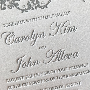 Alleva Elegant Letterpress Wedding Invitations - Sample Pack