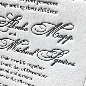 Letterpress Wedding Invitation The Michael - Sample Pack