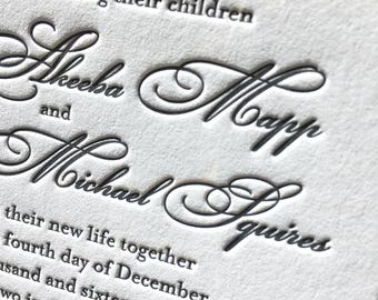 Letterpress Wedding Invitation The Michael - Sample Pack