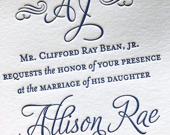 Bailey Letterpress Wedding Invitations - Sample Pack