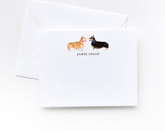 Corgi Dogs Male and Female Personalized Stationery Set | Personalized Stationery Set of 10 | Stationary Personalized