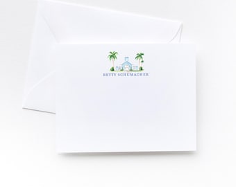 Watercolor Royal Poinciana Chapel Personalized Stationery