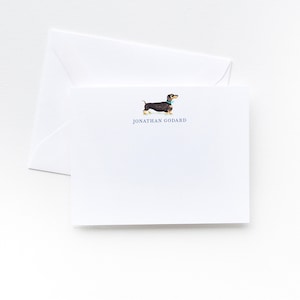 Dog Personalized Stationery | Personalized Stationery Set of 10 | Personalized Note Cards, Baby Boy Stationary, Dachshund Dog Gift