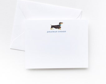 Dog Personalized Stationery | Personalized Stationery Set of 10 | Personalized Note Cards, Baby Boy Stationary, Dachshund Dog Gift