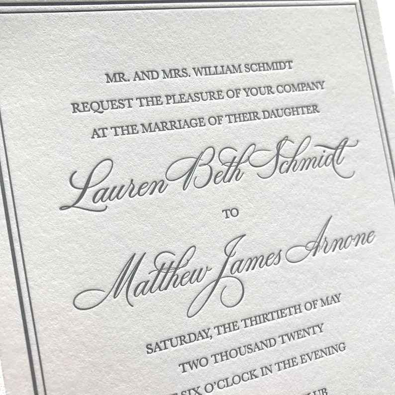 Arnone Letterpress Wedding Invitations Sample Pack image 4