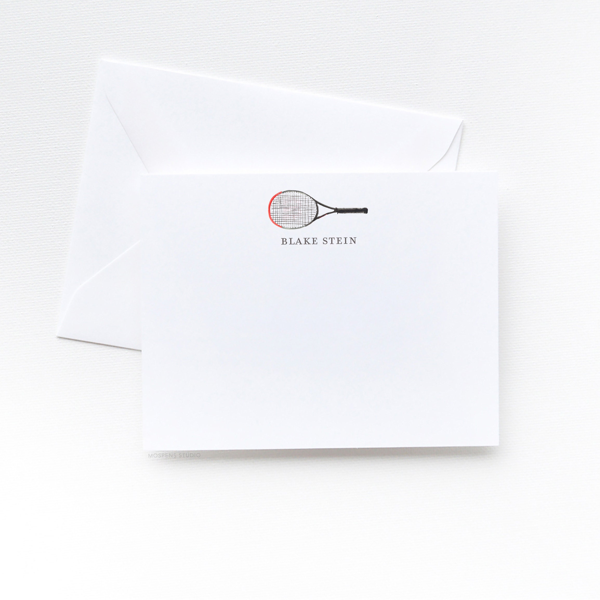 Tennis Racket Personalized Stationery | Tennis Personalized Notecard Set of 10 | Personalized Stationary | Personalized Tennis Gift