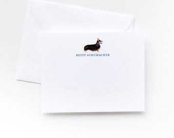 Dog Personalized Stationery | Personalized Stationery Set | Baby Boy Stationary, Personalized Notecards, Corgi Stationary, Corgi Gifts