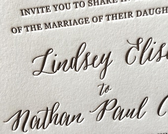 Woodbury Letterpress Wedding Invitations - Sample Pack