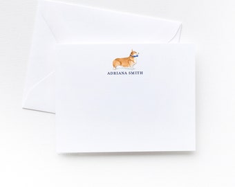 Dog Personalized Stationery | Personalized Stationery Set | Baby Boy Stationary, Personalized Notecards, Corgi Stationary, Corgi Gifts