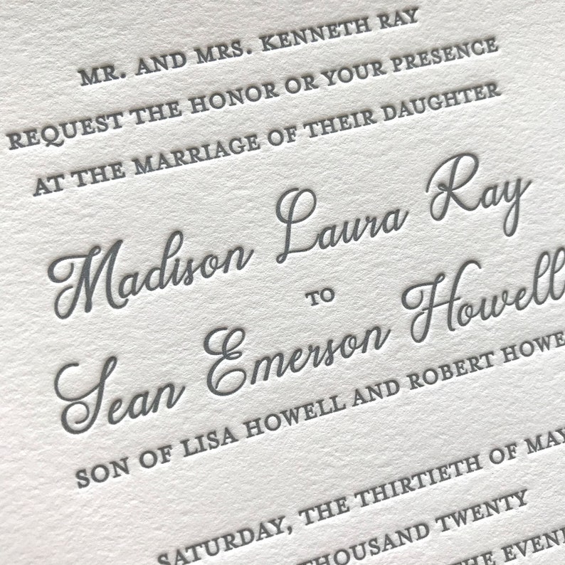 Arnone Letterpress Wedding Invitations Sample Pack image 6