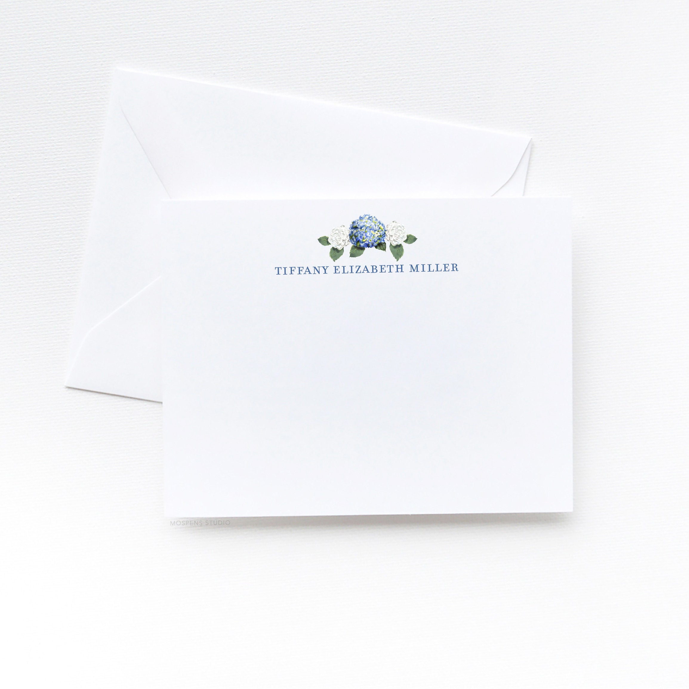 Personalized Hydrangea Stationery | Personalized Note Cards Set of 10 ...