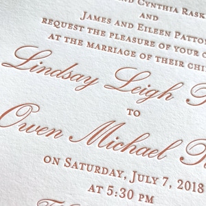 Peachey Letterpress Wedding Invitations - Sample Pack