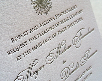 Sunflower Wedding Invitation - Letterpress Sample Pack