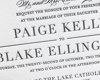 Letterpress Wedding Invitations Buchanan - Sample Pack