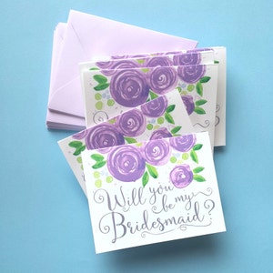 Set of 8, Will You Be My Bridesmaid Card, Will You Be My Bridesmaid, Bridesmaid Invitation