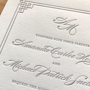 Snell Elegant Letterpress Wedding Invitations - Sample Pack