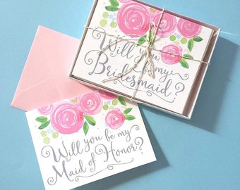 Will You Be My Bridesmaid Card Set of 8, Will You Be My Bridesmaid, Will You Be My Bridesmaid Invitation