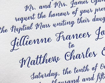 Dempsey Letterpress Wedding Invitations - Sample Pack