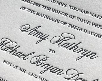 Elegant Letterpress Wedding Invitation