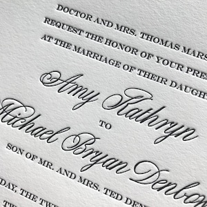 Letterpress Wedding Invitations Charlton - Sample Pack