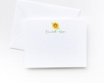 Sunflower Personalized Stationery | Sunflower Notecard Set of 10 | Personalized Stationary | Personalized Gift Set