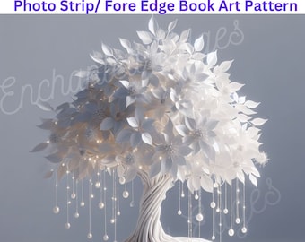 Photo Strip Pattern, White Pearl Tree, Ink Saver, Fore-Edge, Book Art