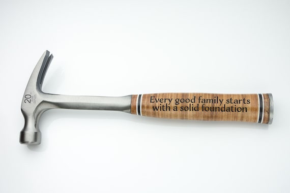 Engraved Hammer with Leather Grip - Personalized gift - Daddy's present Mans Cave