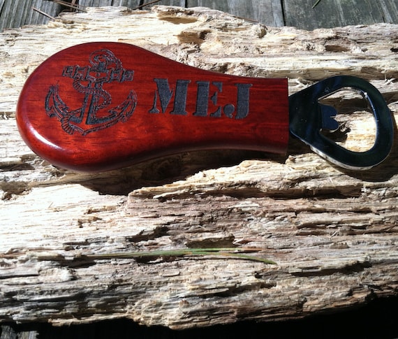 Personalized Magentic Pear Shaped Bottle Opener, Wedding Favor, Barware Gift.Rosewood Pear-Shaped Bottle Opener with Magnet