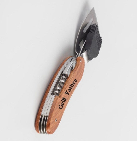 BBQ Grilling Multi-Tool Customized Laser Engraved 5-In-One Set Barbecue Accessories for Grilling & Marinating
