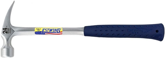 Estwing E3-24S Framing Hammer, Smooth Face, 24-Ounce, 16-Inch, Vinyl Shock Reduction Grip