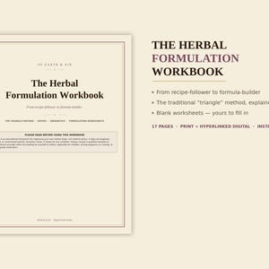Herbal Formulation Workbook, Tincture and Tea Blending Guide, Herb Ratios Energetics Worksheets, Digital Download PDF