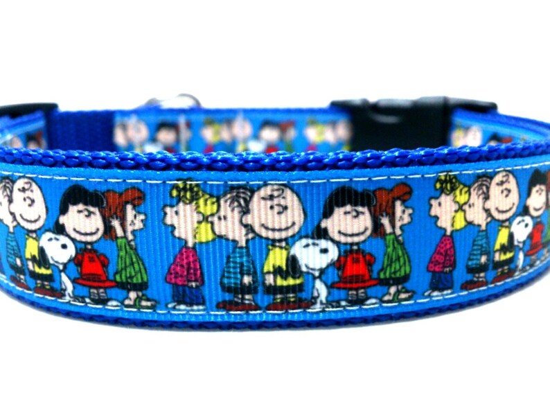 1 Inch Wide Snoopy Dog Collar Peanuts Dog Collar Charlie Etsy