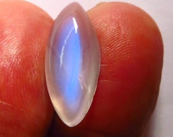 6.97 Ct. Marquise cut Sri Lankan Blue Moonstone. Original"Feldsper" group certified vintage, big size gem. Watch the Video.