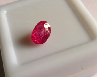 1.45 Ct. I.G.I. Certified Natural unheated antique Ruby. Transparent, intense pink red color with high luster. Added video.