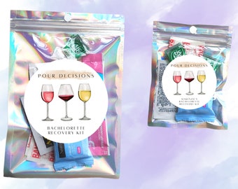 Winery Recovery Kit | Pour Decisions| Bachelorette Hangover Kit | Wine Theme Party | Girls Night Recovery Kit