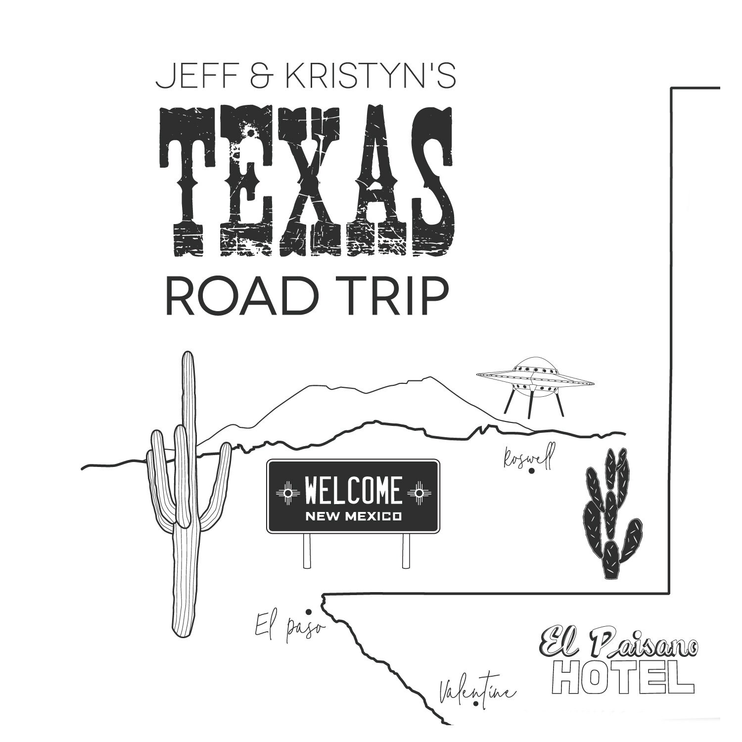 Custom Road Trip Map - Hand Drawn - Etsy