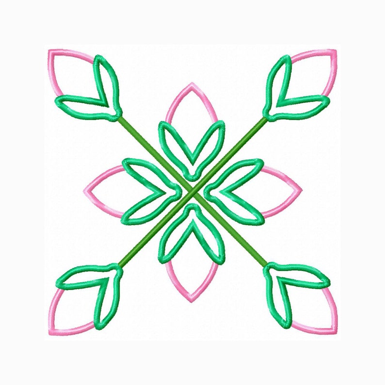 Rosebud Cross Applique Machine Embroidery Design for Larger Etsy