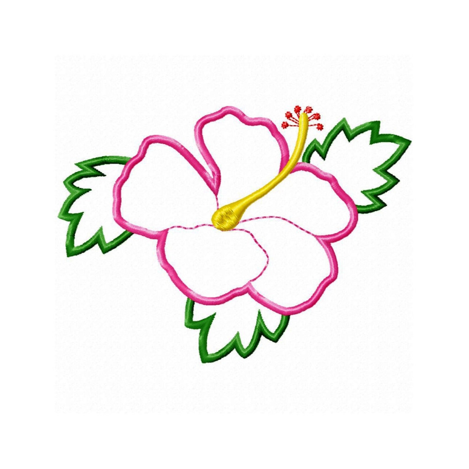 Hibiscus Flower Applique Machine Embroidery Design Pattern in Etsy