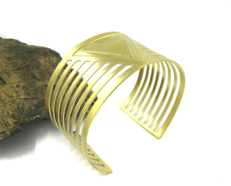 Open Bracelet Everyday Bracelet Triangle Jewelry Unique Bracelet Unique Gift Edgy Jewelry Geometric Bracelet Cuff Bracelet Wide Cuff