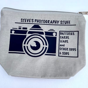 Bespoke Camera Gadget, Accessory Pouch. (LARGE).  Ideal Fathers Day gift.