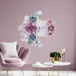 GIANT PAPER FLOWERS, nursery wall decoration, 3d roses, floral baby shower backdrop, wall hanging flowers, pink and gray girl room decor