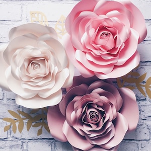 PAPER FLOWERS WALL decor, roses wall art, floral nursery decor, blush pink wall flowers, beauty salon wall hanging, baby shower decorations