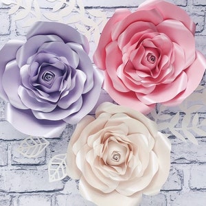GIANT PAPER FLOWERS wall decor, large flower to hang on wall, wall flowers for girls nursery, rose wall art, floral baby shower decoration