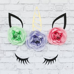 UNICORN BIRTHDAY PARTY, Papier Blumen Wand-Dekor