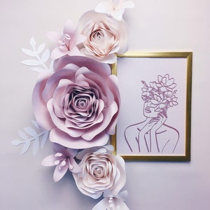 Arredamento per ufficio per donne, decorazioni floreali da parete, decorazioni murali per saloni di bellezza, fiori da parete per saloni, kit di fiori di carta per vivaio, sfondo per matrimoni