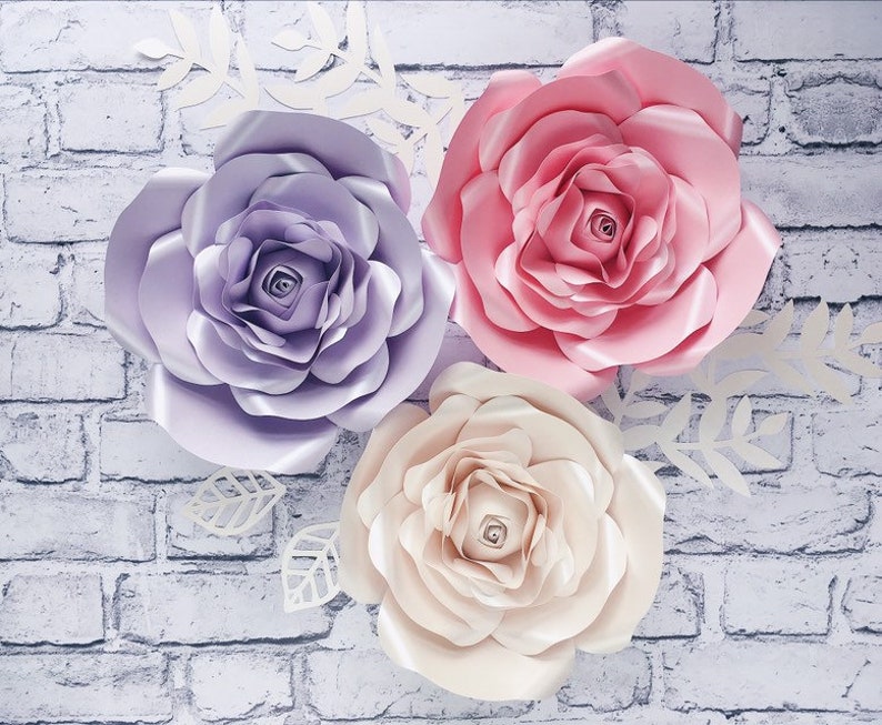 GIANT PAPER FLOWERS Wall Decor Blush Pink Roses for Nursery Etsy