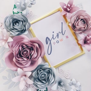 Giant paper flowers to hang on wall, blush pink flowers for baby girl room, wall decoration for women office, beauty salon wall decor