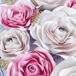 PAPER FLOWERS WALL decor, Nursery flower wall, 3d paper rose, girl nursery wall decor