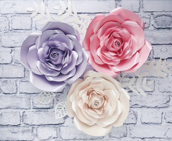 FLOWER WALL DECOR 3d Paper Roses for Wall Baby Shower Flowers